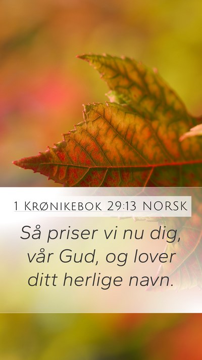 1 Krønikebok 29:13 NORSK Bible Verse Image