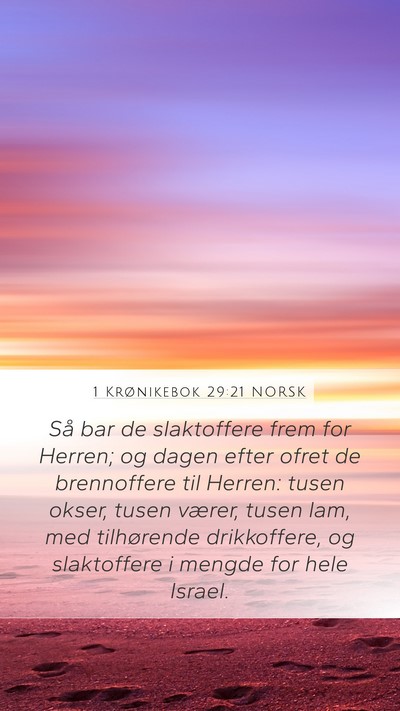 1 Krønikebok 29:21 NORSK Bible Verse Image