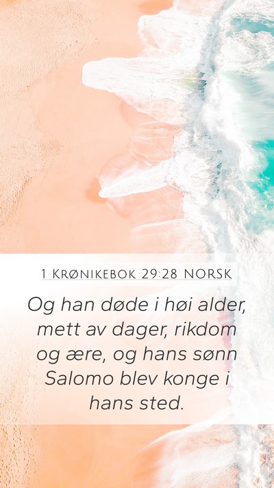 1 Krønikebok 29:28 NORSK Bible Verse Image