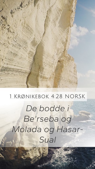 1 Krønikebok 4:28 NORSK Bible Verse Image