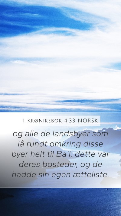 1 Krønikebok 4:33 NORSK Bible Verse Image