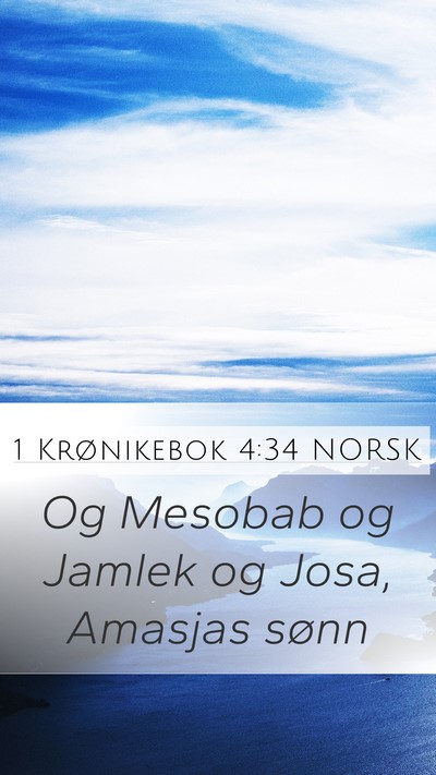 1 Krønikebok 4:34 NORSK Bible Verse Image