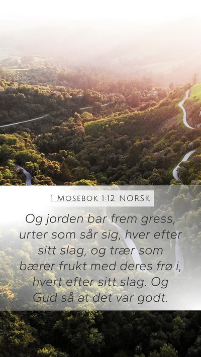 1 Mosebok 1:12 NORSK Bible Verse Image