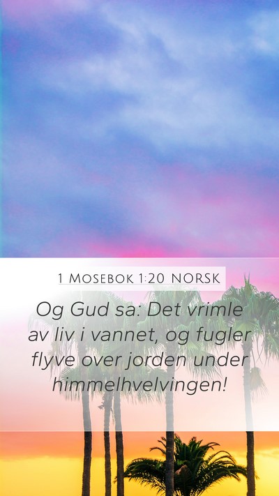 1 Mosebok 1:20 NORSK Bible Verse Image