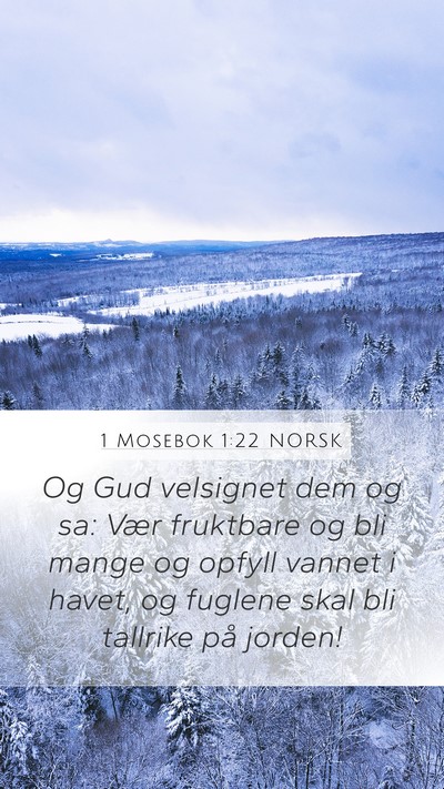 1 Mosebok 1:22 NORSK Bible Verse Image