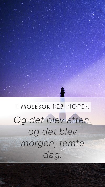 1 Mosebok 1:23 NORSK Bible Verse Image