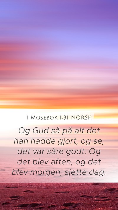 1 Mosebok 1:31 NORSK Bible Verse Image