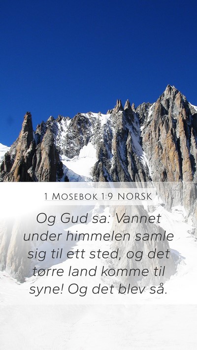 1 Mosebok 1:9 NORSK Bible Verse Image