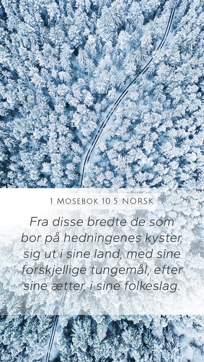 1 Mosebok 10:5 NORSK Mobile Phone Wallpaper - Fra disse bredte de som bor på hedningenes - Mobile Bible Verse Wallpaper