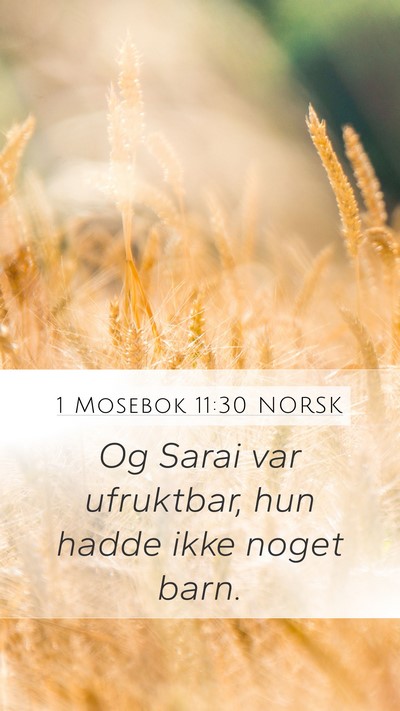 1 Mosebok 11:30 NORSK Bible Verse Image