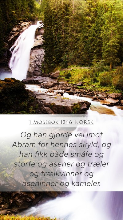 1 Mosebok 12:16 NORSK Bible Verse Image