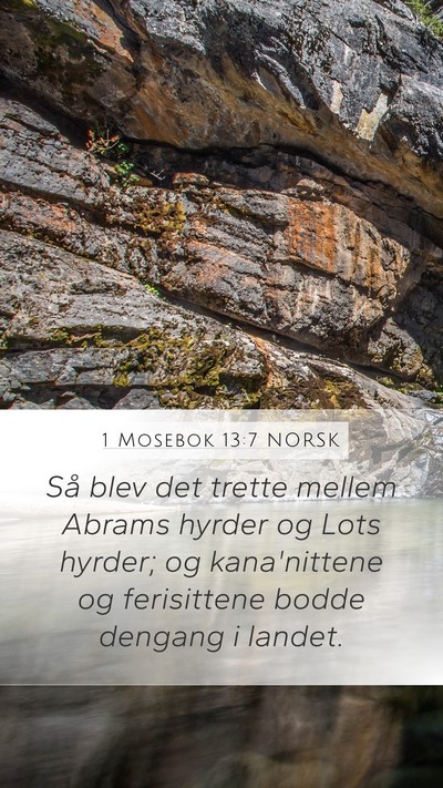 1 Mosebok 13:7 NORSK Bible Verse Image