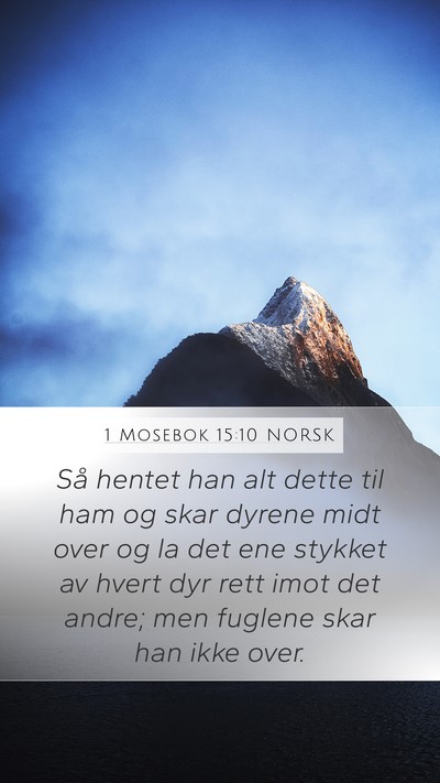 1 Mosebok 15:10 NORSK Mobile Phone Wallpaper - Så hentet han alt dette til ham og skar dyrene - Mobile Bible Verse Wallpaper