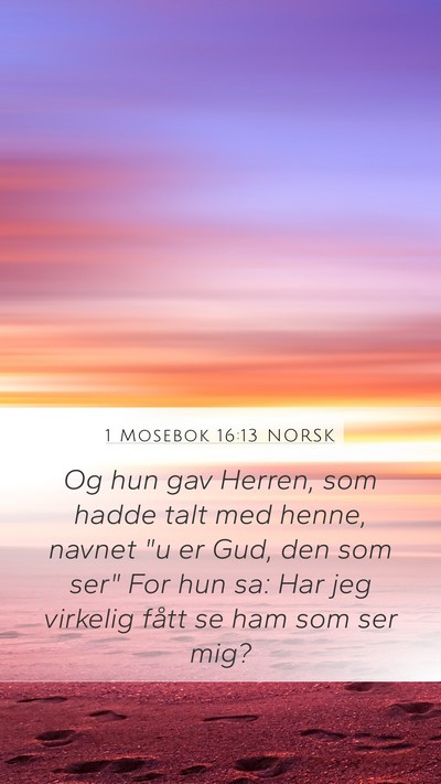 1 Mosebok 16:13 NORSK Mobile Phone Wallpaper - Og hun gav Herren, som hadde talt med henne, - Mobile Bible Verse Wallpaper