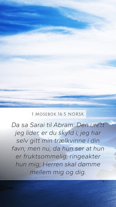1 Mosebok 16:5 NORSK Bible Verse Image