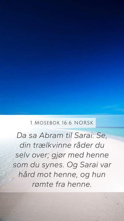 1 Mosebok 16:6 NORSK Bible Verse Image