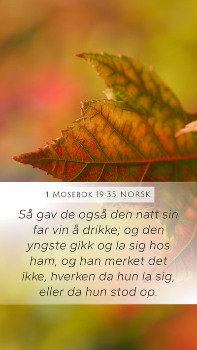 1 Mosebok 19:35 NORSK Mobile Phone Wallpaper - Så gav de også den natt sin far vin å drikke; - Mobile Bible Verse Wallpaper