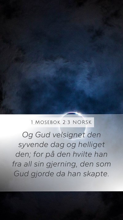 1 Mosebok 2:3 NORSK Bible Verse Image
