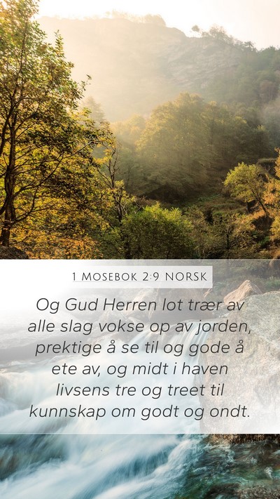 1 Mosebok 2:9 NORSK Bible Verse Image
