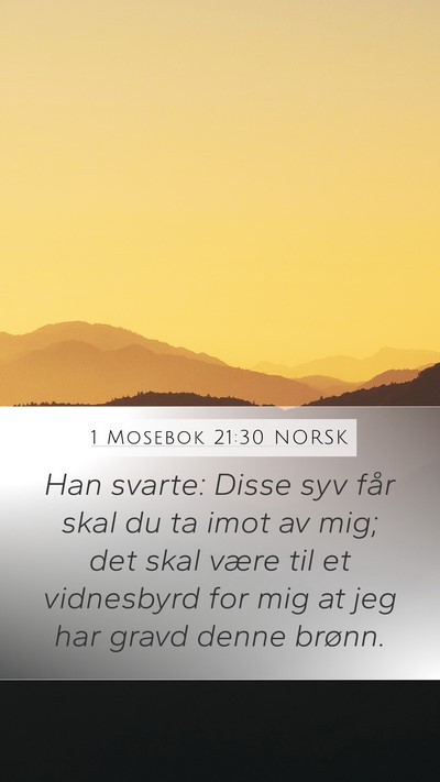 1 Mosebok 21:30 NORSK Bible Verse Image