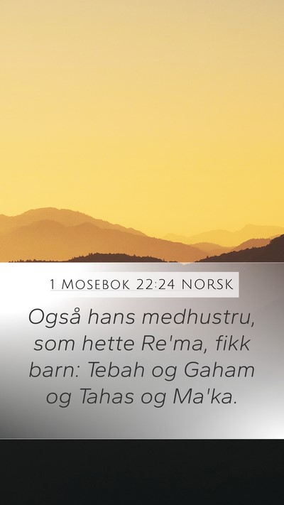 1 Mosebok 22:24 NORSK Bible Verse Image