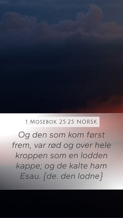 1 Mosebok 25:25 NORSK Bible Verse Image