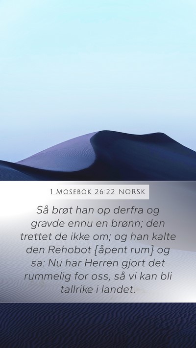 1 Mosebok 26:22 NORSK Bible Verse Image
