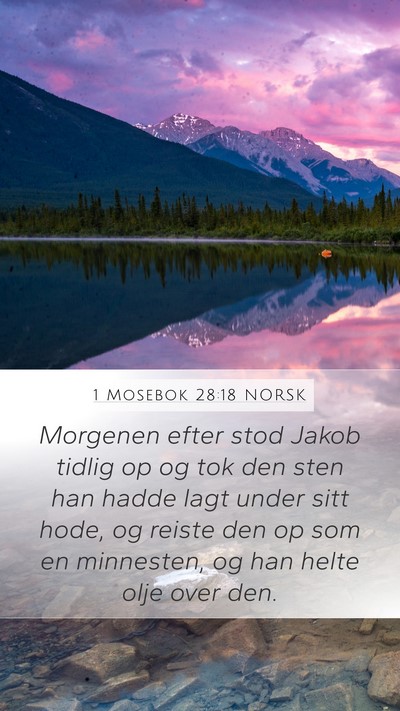 1 Mosebok 28:18 NORSK Bible Verse Image