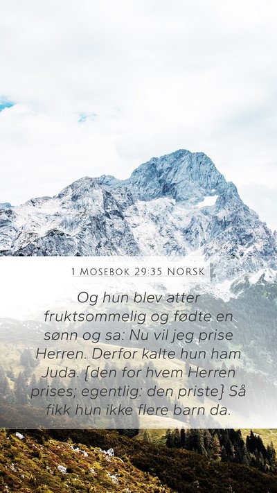 1 Mosebok 29:35 NORSK Bible Verse Image