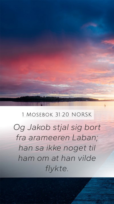 1 Mosebok 31:20 NORSK Bible Verse Image