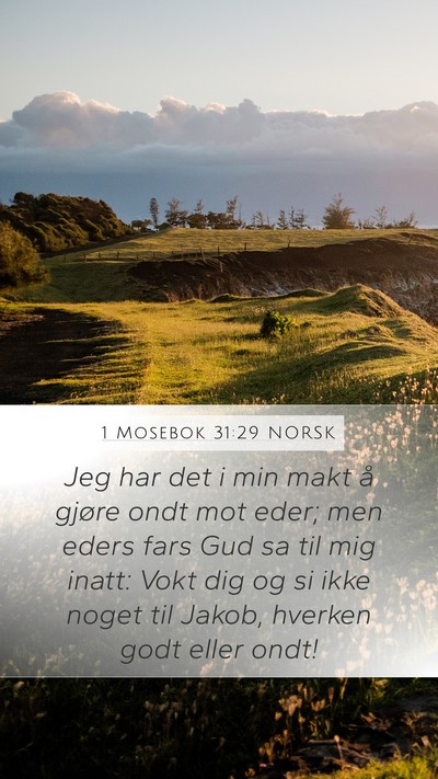 1 Mosebok 31:29 NORSK Bible Verse Image