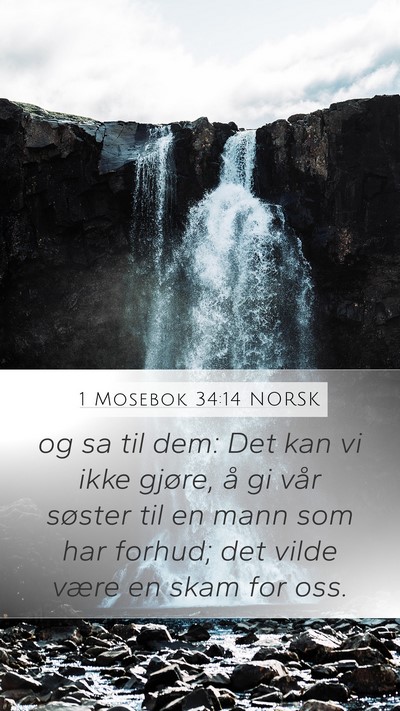 1 Mosebok 34:14 NORSK Bible Verse Image