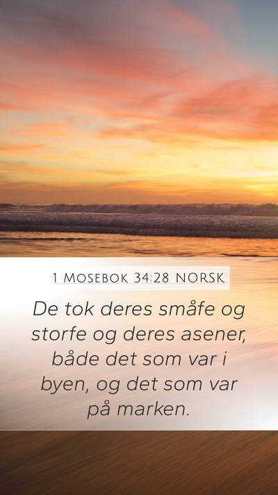 1 Mosebok 34:28 NORSK Bible Verse Image