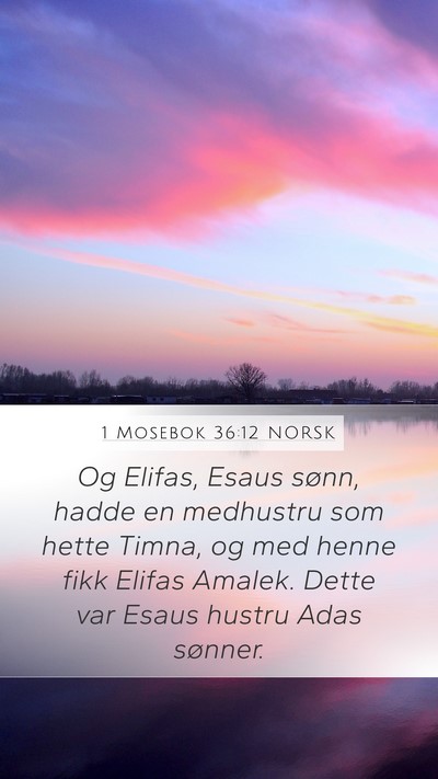 1 Mosebok 36:12 NORSK Mobile Phone Wallpaper - Og Elifas, Esaus sønn, hadde en medhustru som - Mobile Bible Verse Wallpaper