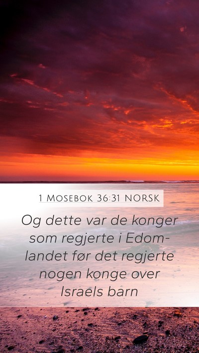 1 Mosebok 36:31 NORSK Bible Verse Image