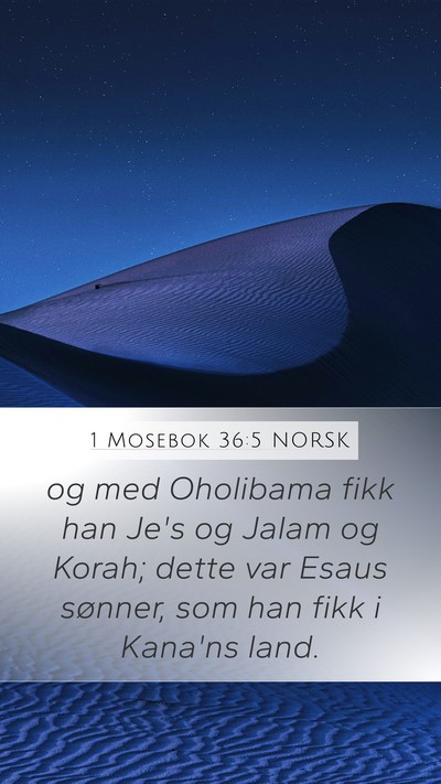 1 Mosebok 36:5 NORSK Bible Verse Image