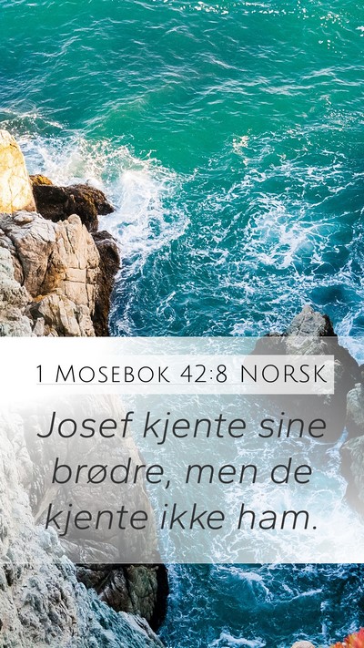 1 Mosebok 42:8 NORSK Mobile Phone Wallpaper - Josef kjente sine brødre, men de kjente ikke - Mobile Bible Verse Wallpaper