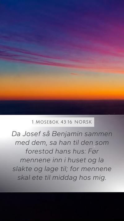 1 Mosebok 43:16 NORSK Bible Verse Image