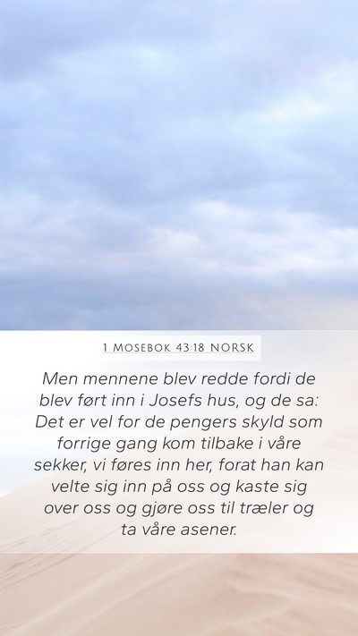 1 Mosebok 43:18 NORSK Bible Verse Image