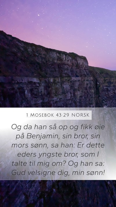 1 Mosebok 43:29 NORSK Bible Verse Image