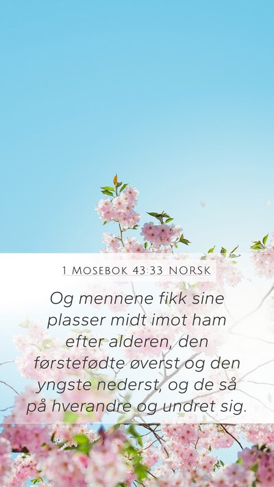 1 Mosebok 43:33 NORSK Bible Verse Image