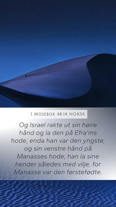 1 Mosebok 48:14 NORSK Bible Verse Image