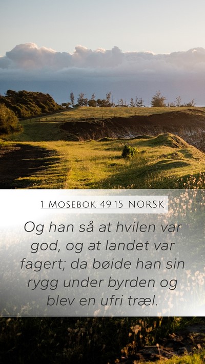 1 Mosebok 49:15 NORSK Bible Verse Image