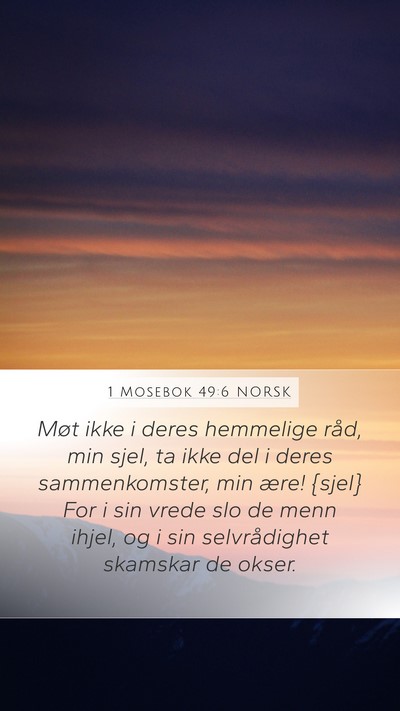 1 Mosebok 49:6 NORSK Bible Verse Image