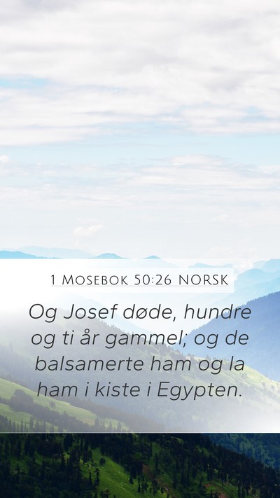 1 Mosebok 50:26 NORSK Bible Verse Image
