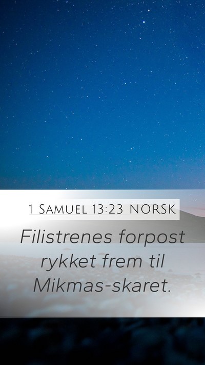 1 Samuel 13:23 NORSK Bible Verse Image