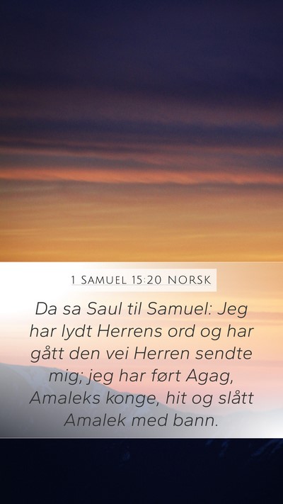 1 Samuel 15:20 NORSK Bible Verse Image
