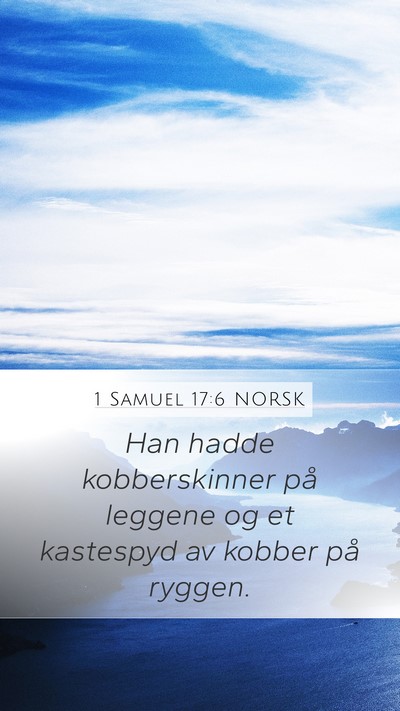 1 Samuel 17:6 NORSK Bible Verse Image