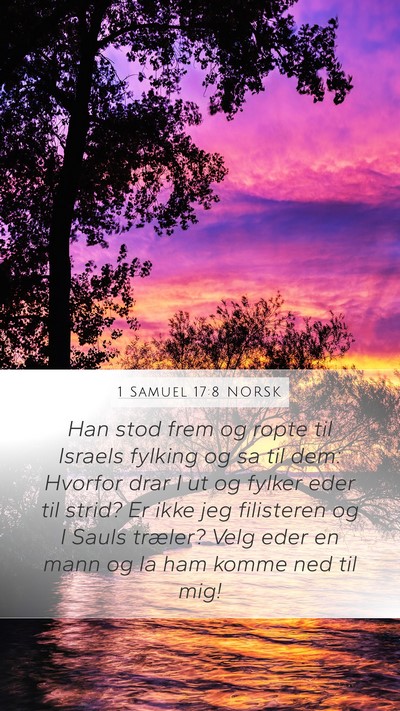 1 Samuel 17:8 NORSK Bible Verse Image
