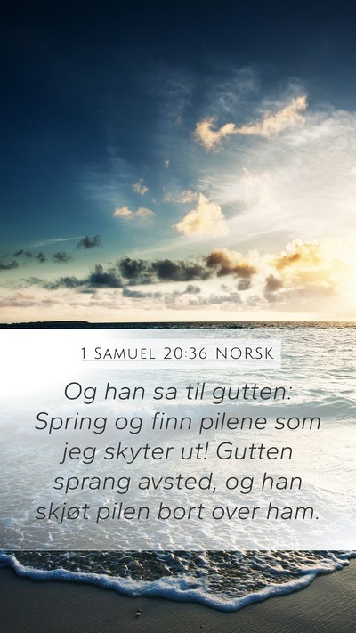 1 Samuel 20:36 NORSK Mobile Phone Wallpaper - Og han sa til gutten: Spring og finn pilene som - Mobile Bible Verse Wallpaper